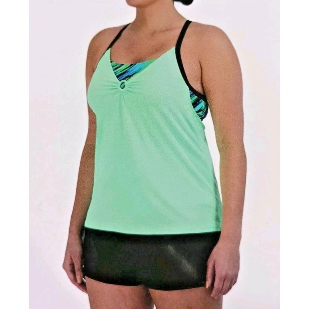 ZeroXposur Womens Swimwear 2 Piece Bathing Suit Edamame Tankini Boyshorts NWT XL